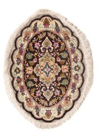 Alfombra Persa - Tabriz - Real oval  - 68 x 48 cm - negro