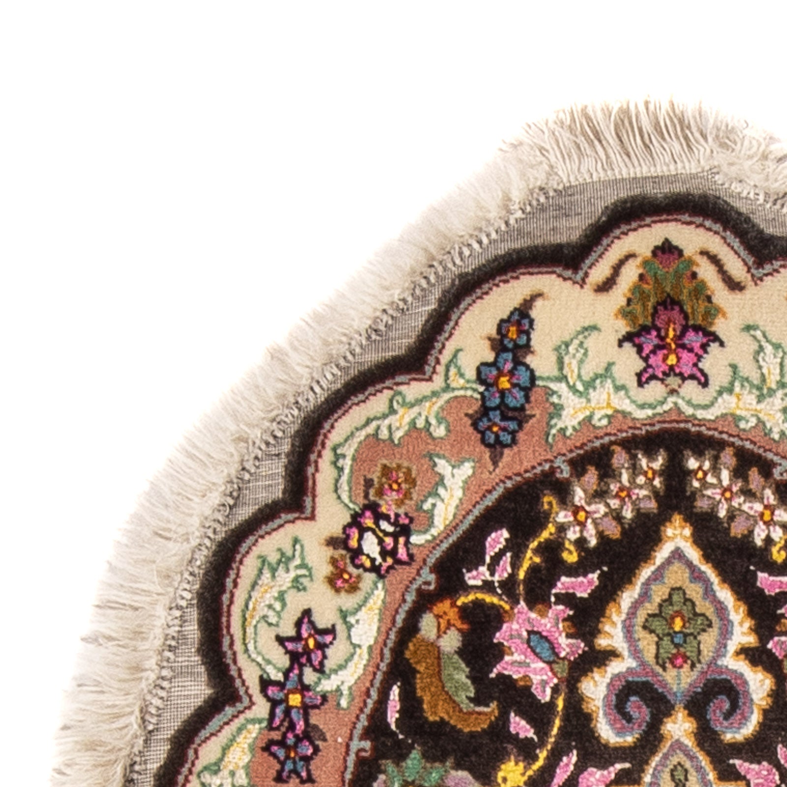 Alfombra Persa - Tabriz - Real oval  - 68 x 48 cm - negro