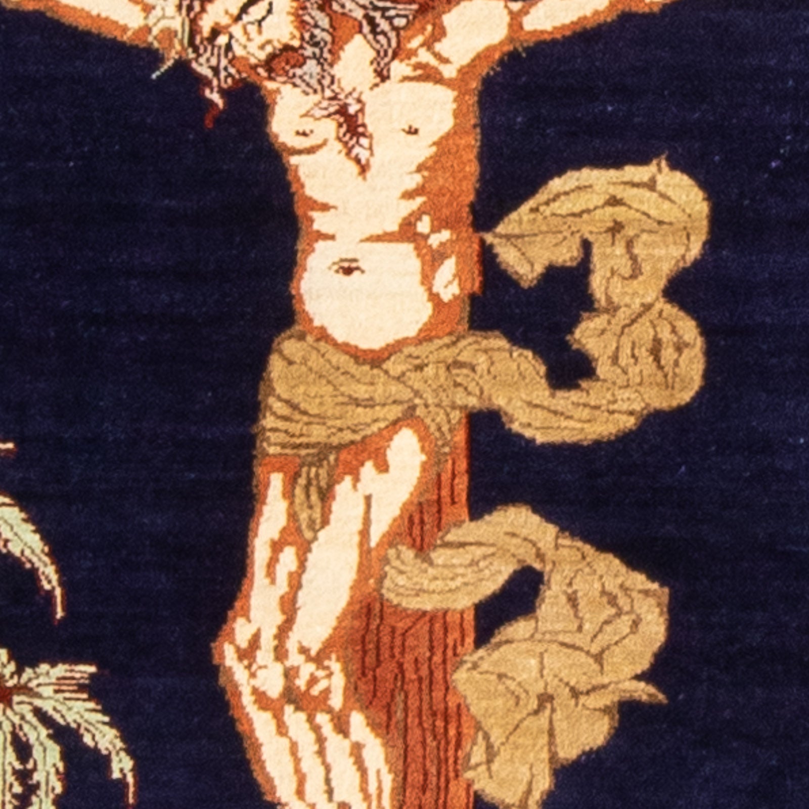 Alfombra de seda - Ghom Seda - Prima - 71 x 56 cm - azul oscuro