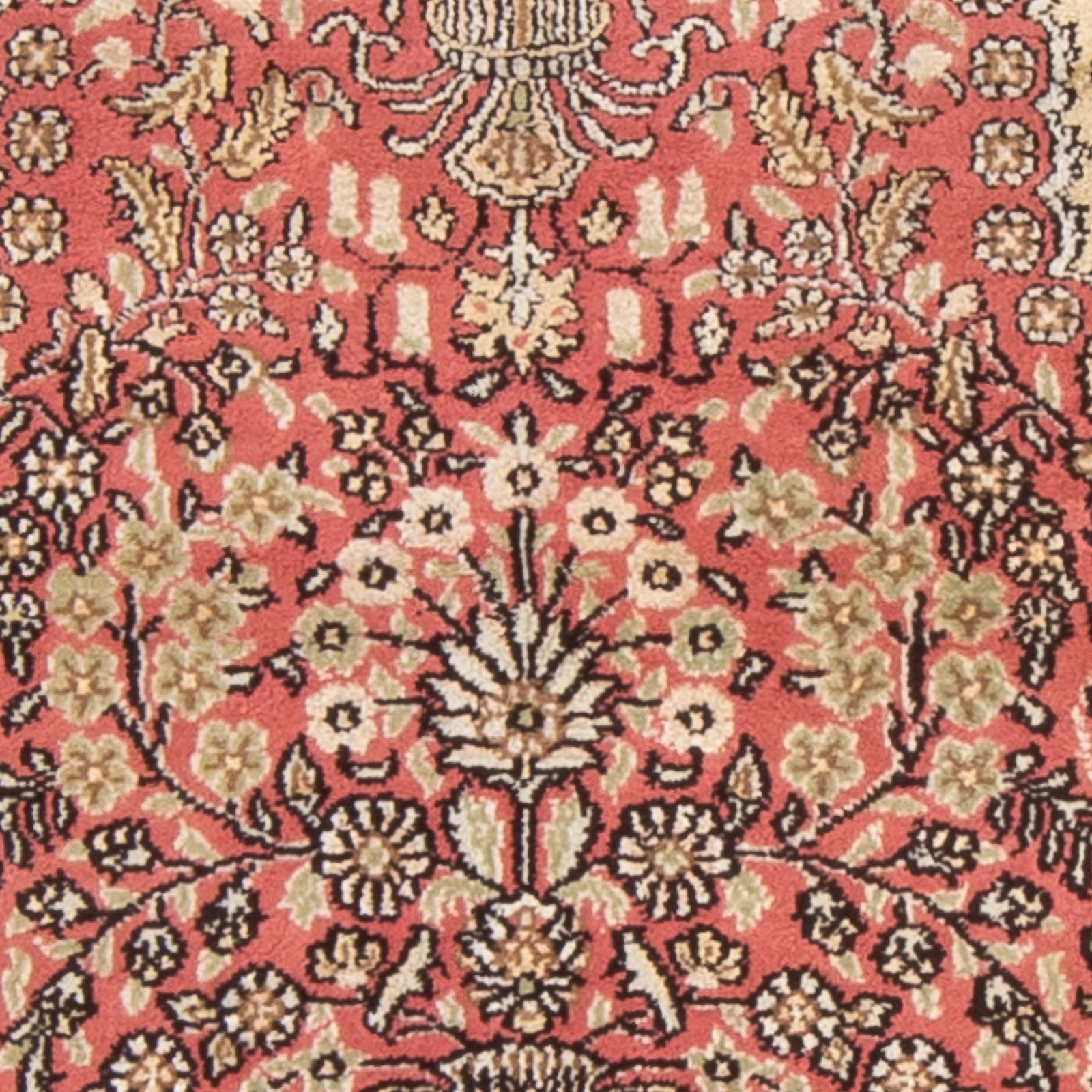 Alfombra de seda - Seda china - 86 x 64 cm - rojo