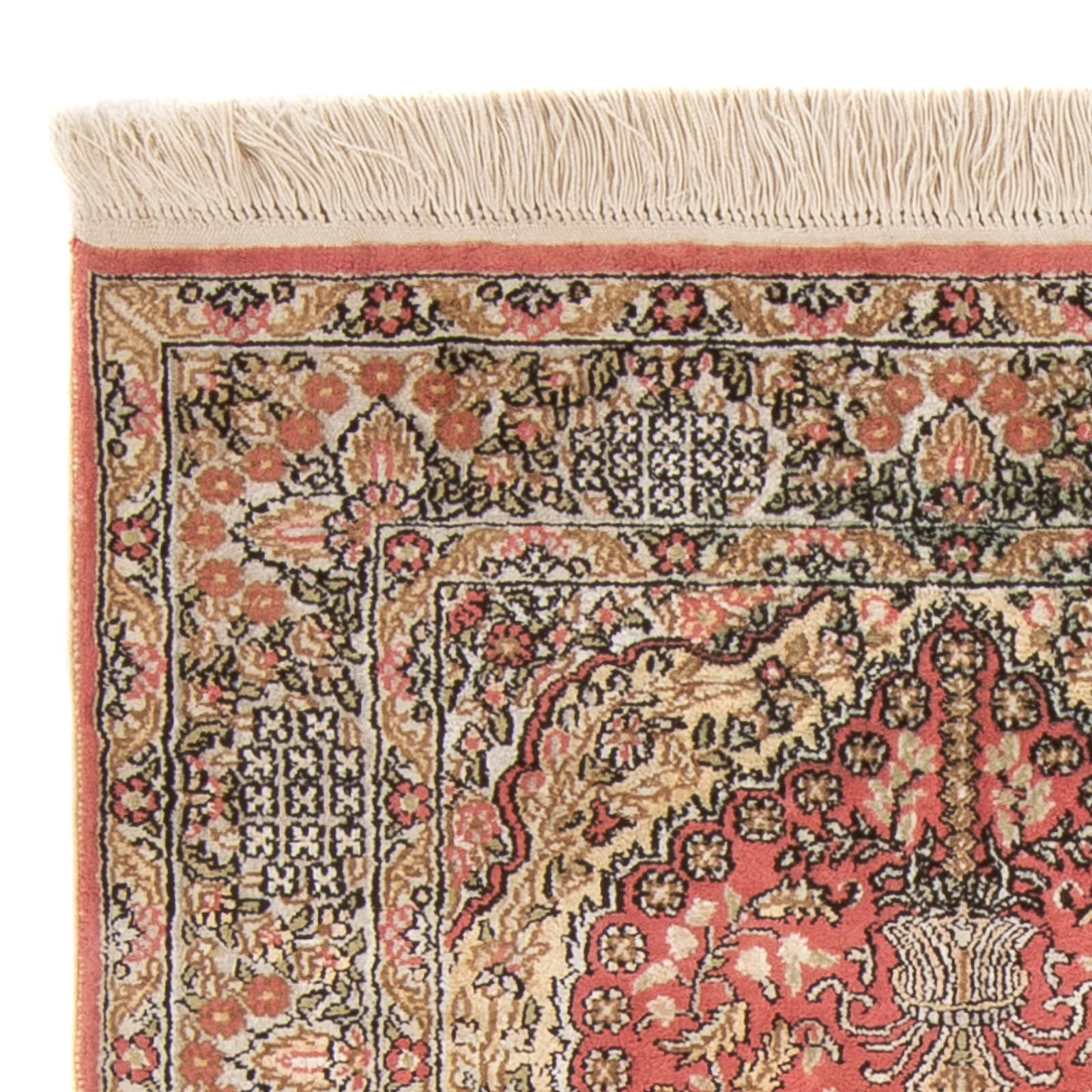 Alfombra de seda - Seda china - 86 x 64 cm - rojo
