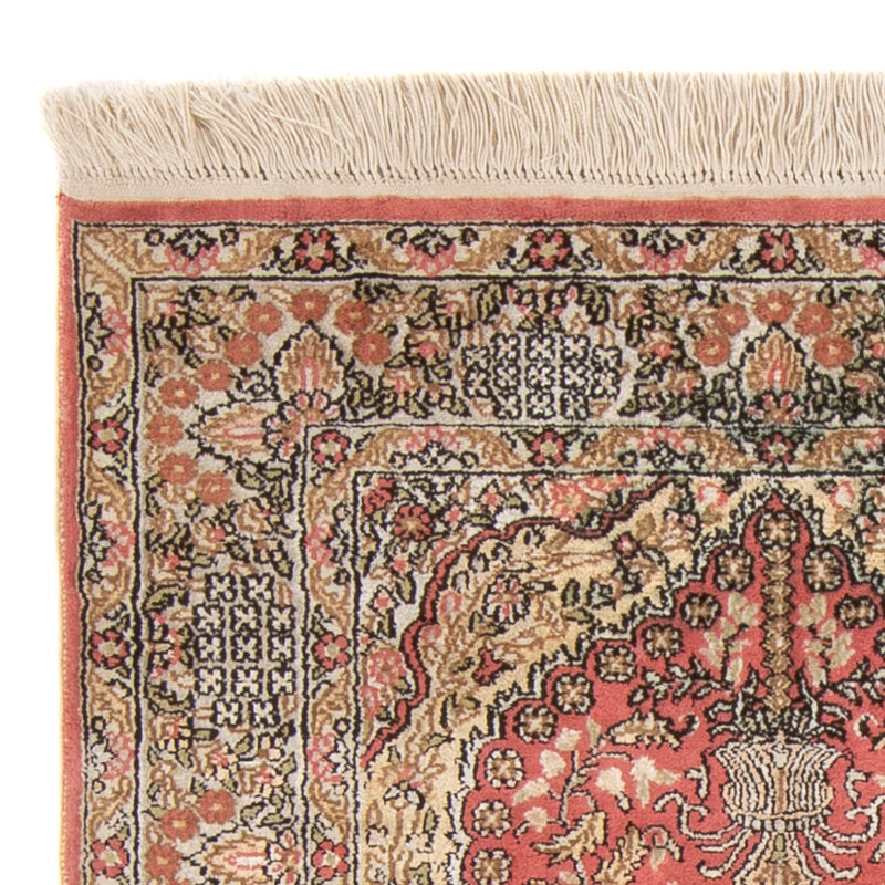 Alfombra de seda - Seda china - 86 x 64 cm - rojo
