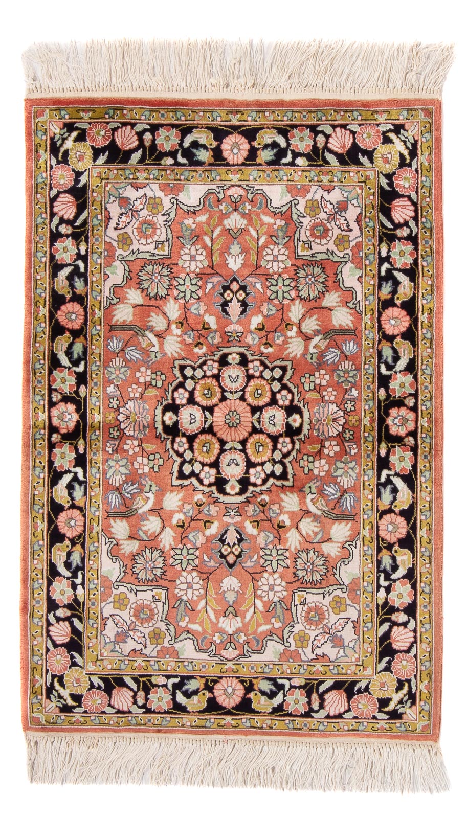 Alfombra de seda - Seda china - 93 x 62 cm - rojo