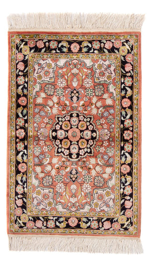 Alfombra de seda - Seda china - 93 x 62 cm - rojo