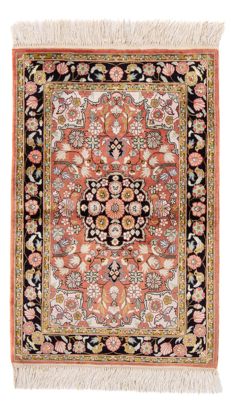 Alfombra de seda - Seda china - 93 x 62 cm - rojo