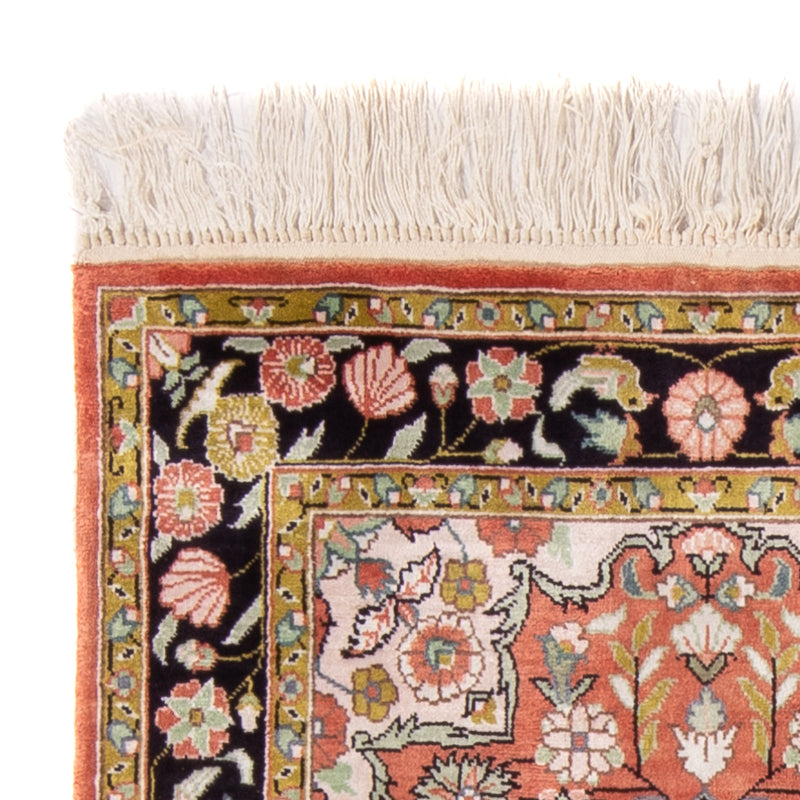 Alfombra de seda - Seda china - 93 x 62 cm - rojo