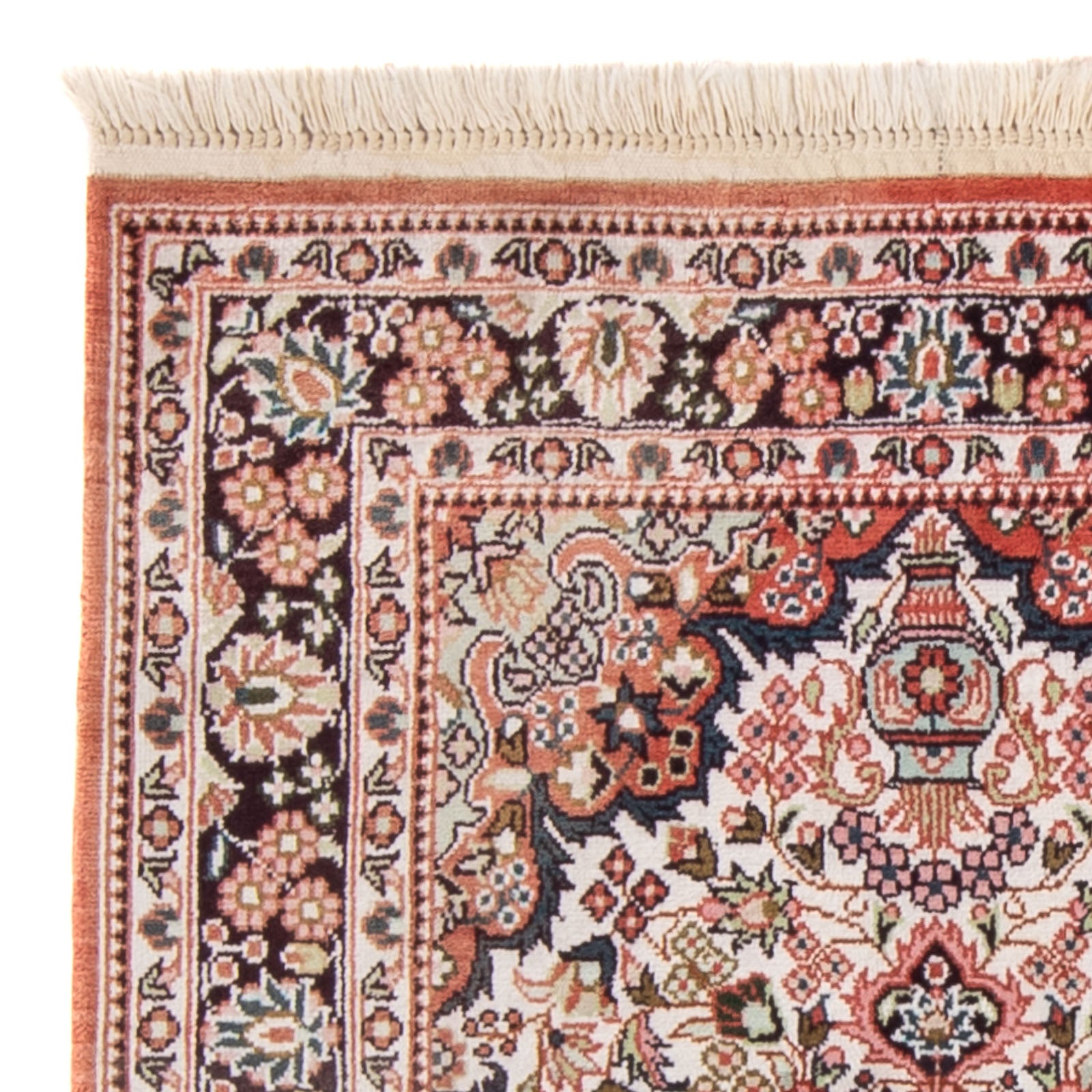 Alfombra de seda - Seda china - 91 x 63 cm - beige