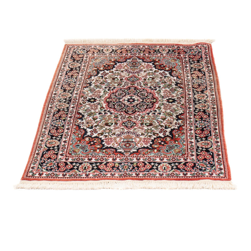 Alfombra de seda - Seda china - 91 x 63 cm - beige