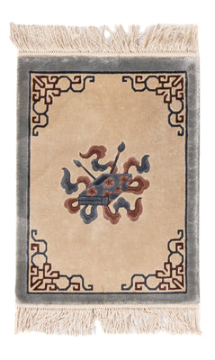 Alfombra china - 62 x 46 cm - beige