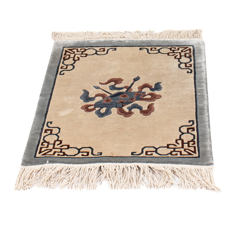 Alfombra china - 62 x 46 cm - beige