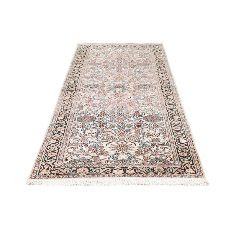 Alfombra de pasillo Alfombra de seda - Seda de Cachemira - 280 x 96 cm - rosa