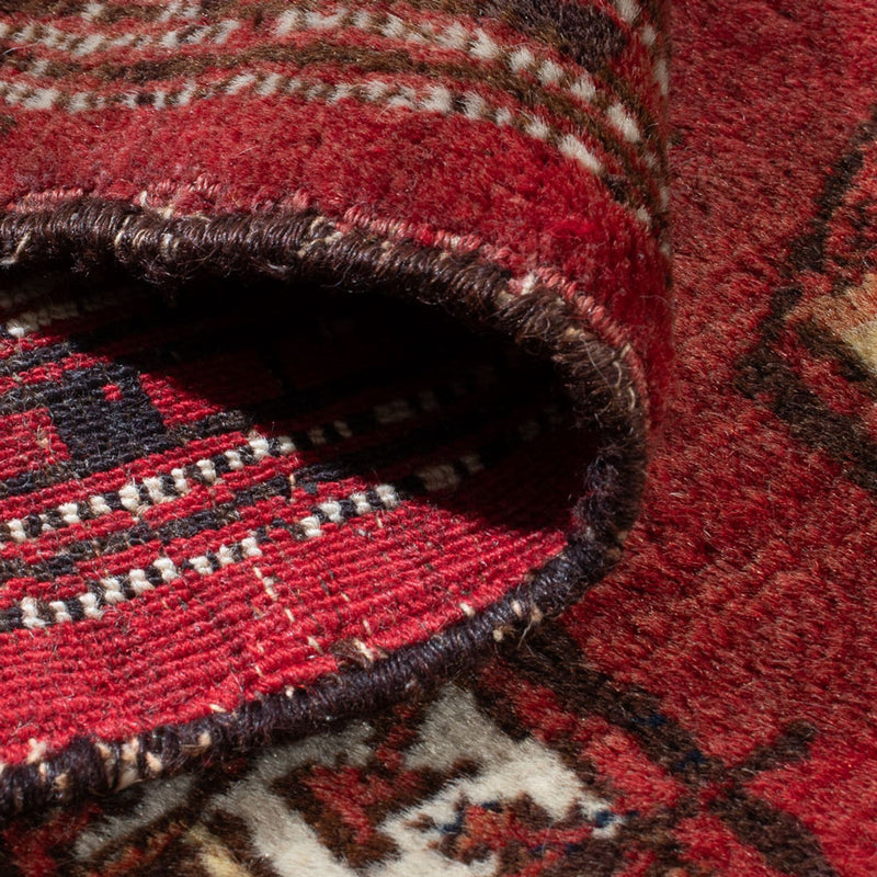 Alfombra Turkaman - 121 x 83 cm - rojo oscuro