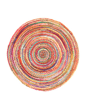 Alfombra de sisal - ML-Indigostripy - redondo