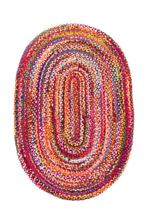 Alfombra de sisal - ML-Indigostripy - oval