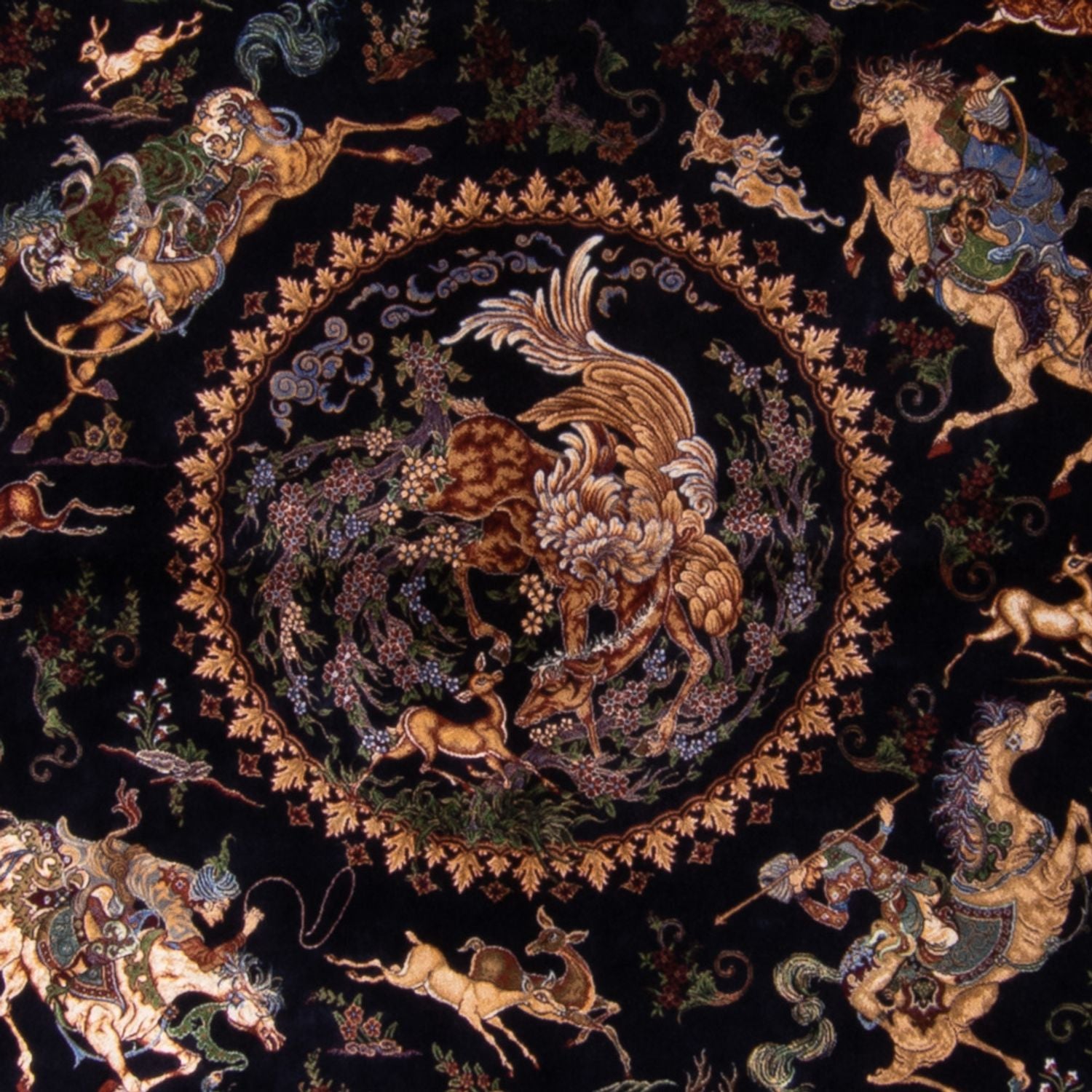 Alfombra persa - Ghom - 230 x 150 cm - azul oscuro