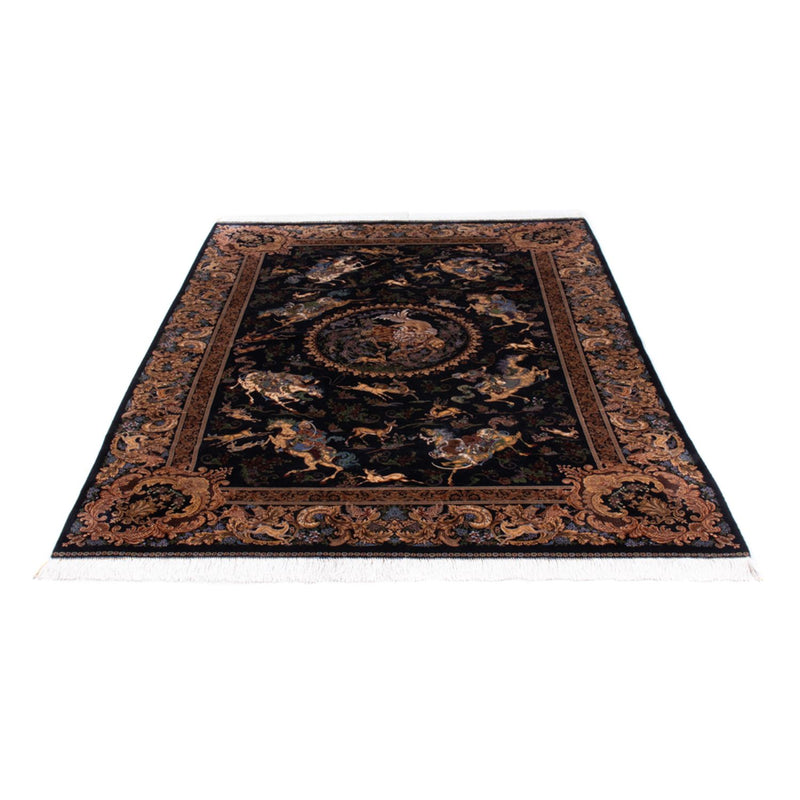 Alfombra persa - Ghom - 230 x 150 cm - azul oscuro
