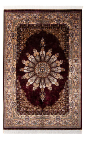 Alfombra persa - Ghom - 230 x 150 cm - rojo vino