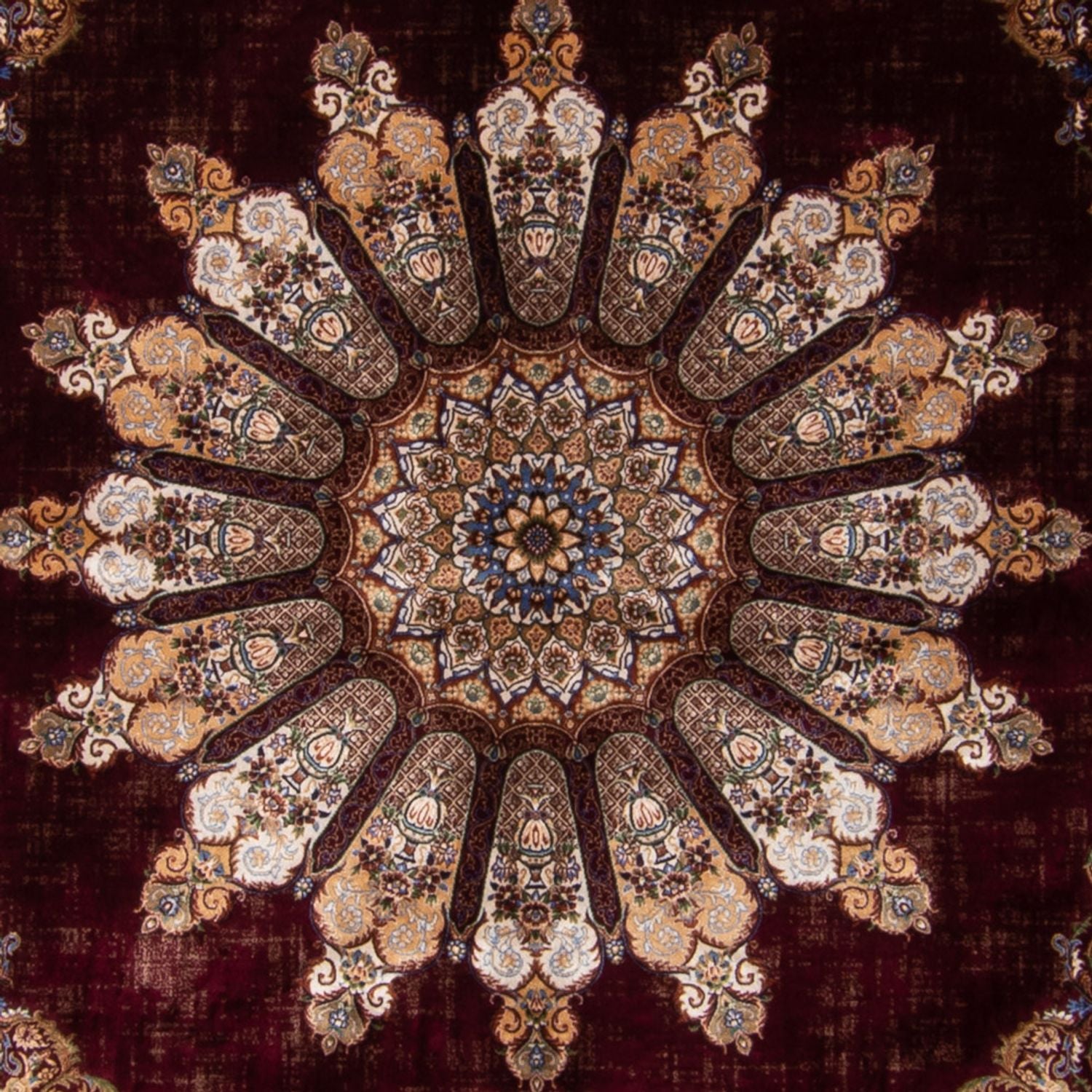 Alfombra persa - Ghom - 230 x 150 cm - rojo vino