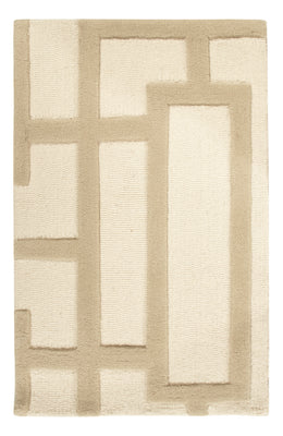 Alfombra de lana - 90 x 60 cm - beige