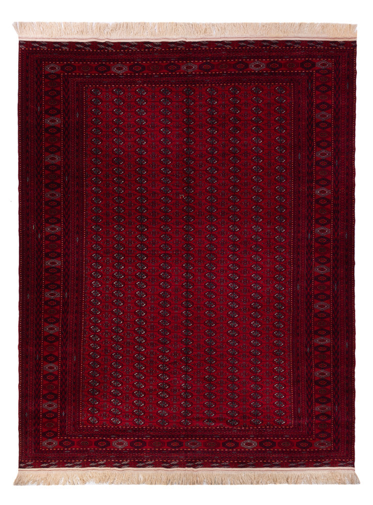 Alfombra afgana - Bukhara - 390 x 296 cm - rojo oscuro