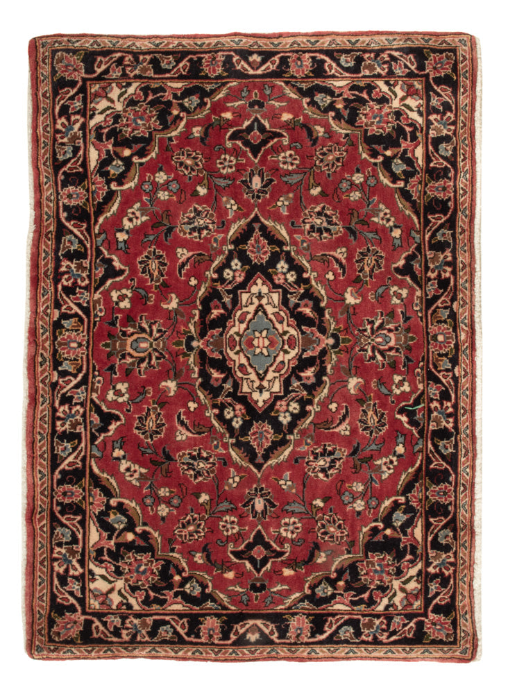 Alfombra persa - Keshan - 108 x 77 cm - rojo