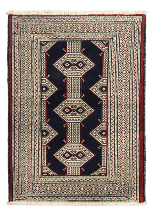 Alfombra Turkaman - 87 x 64 cm - azul oscuro