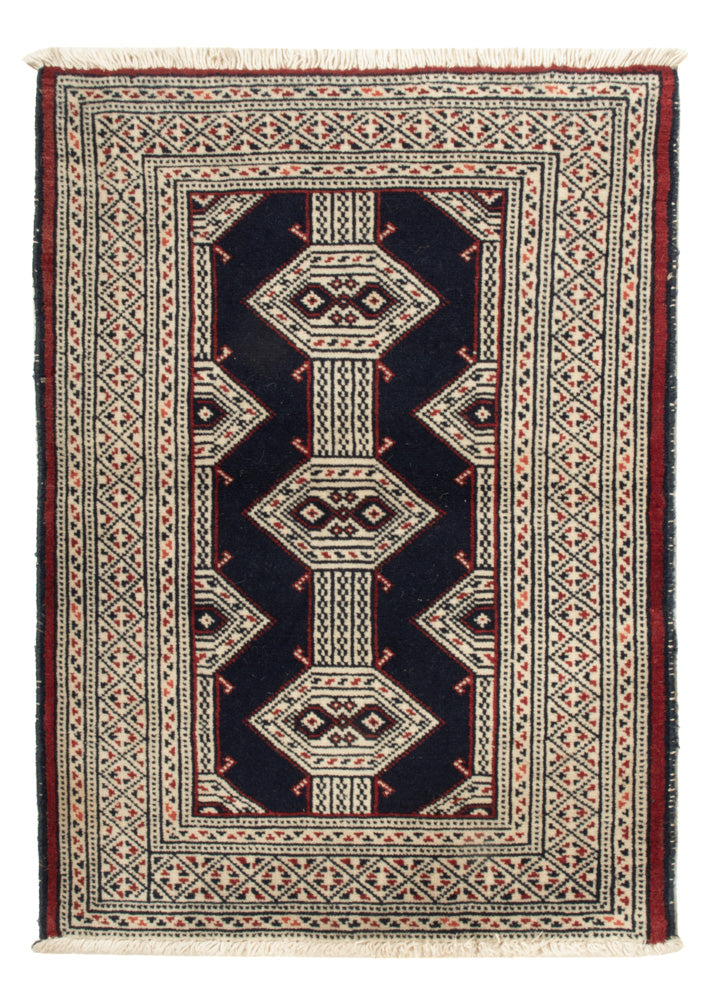 Alfombra Turkaman - 87 x 64 cm - azul oscuro