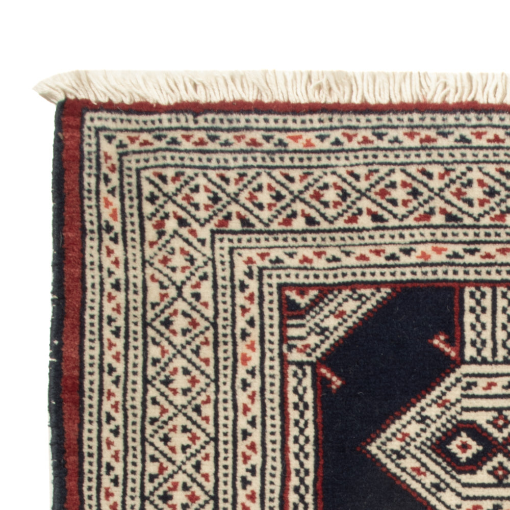 Alfombra Turkaman - 87 x 64 cm - azul oscuro