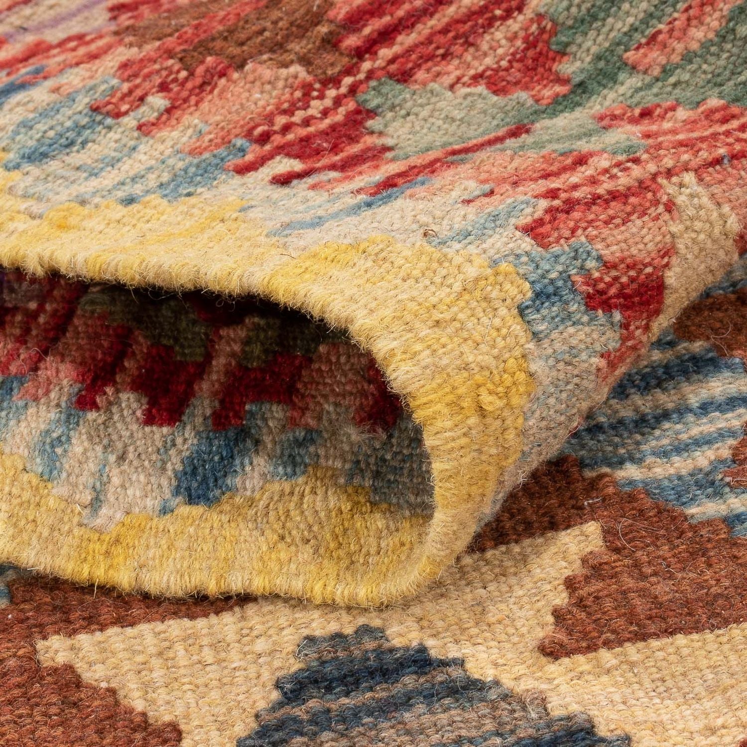 Alfombra de pasillo Alfombra Kelim - Splash - 196 x 100 cm - multicolor