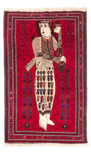 Alfombra Belutsch - 157 x 102 cm - rojo