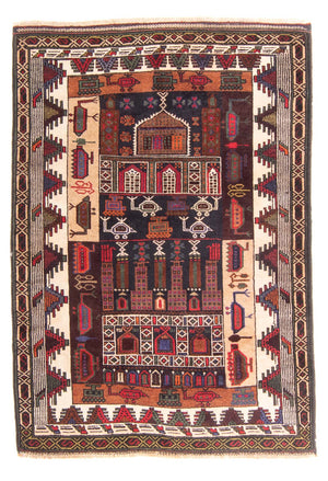 Alfombra Belutsch - Alfombra de Oración - 120 x 85 cm - azul oscuro