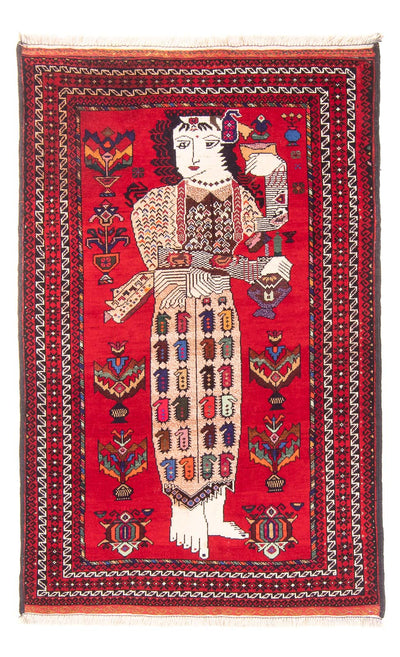 Alfombra Belutsch 92x145cm - Alfombra oriental - rojo