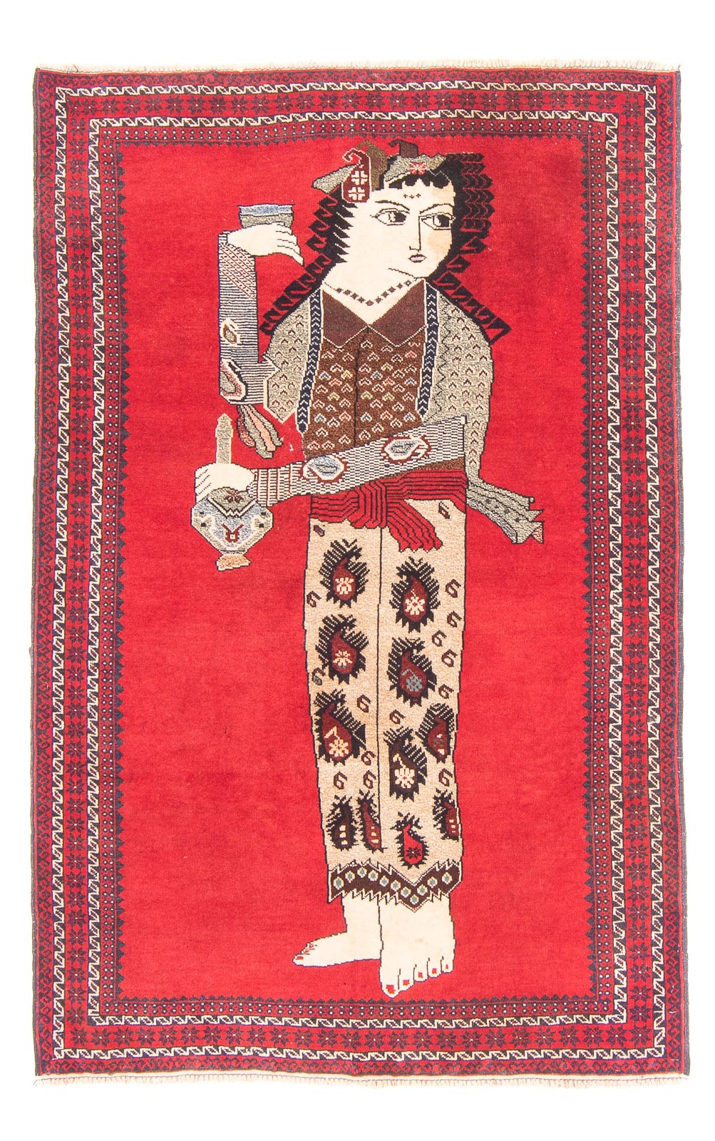Alfombra Belutsch - 138 x 89 cm - rojo
