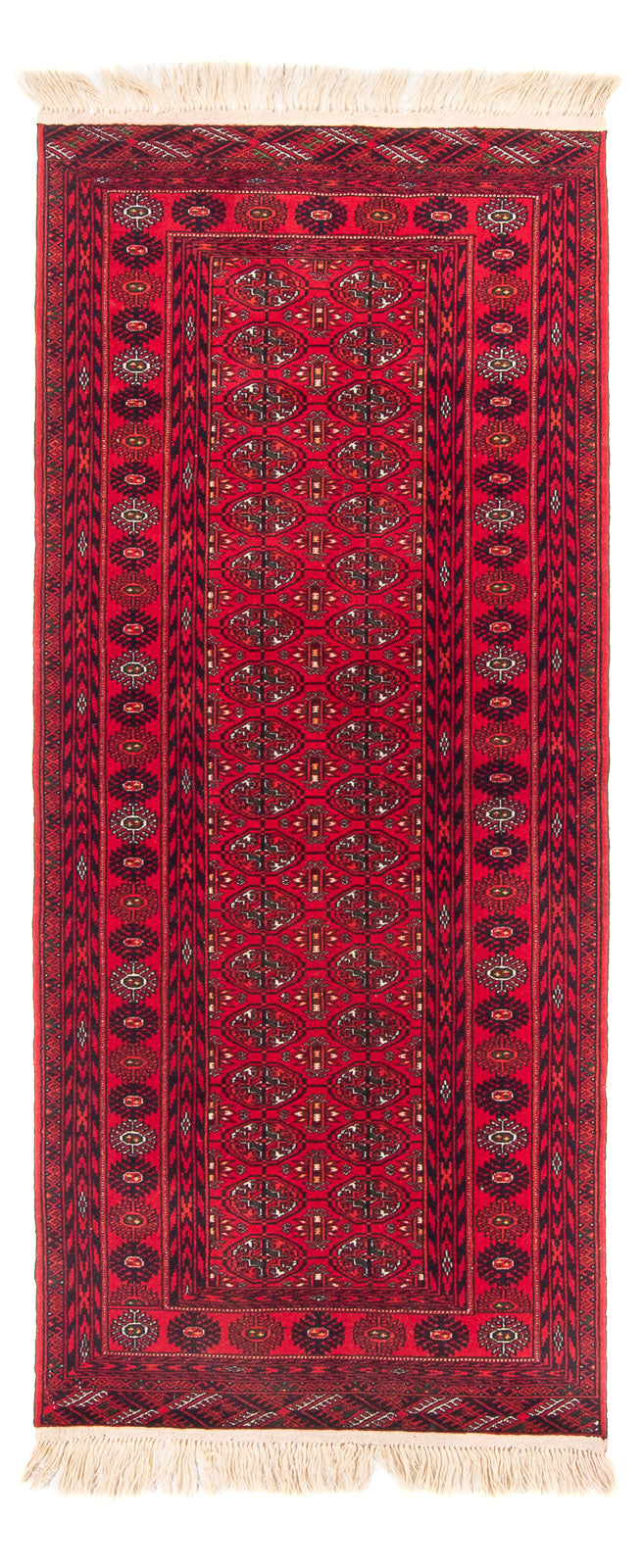 Alfombra de pasillo Alfombra afgana - 200 x 80 cm - rojo
