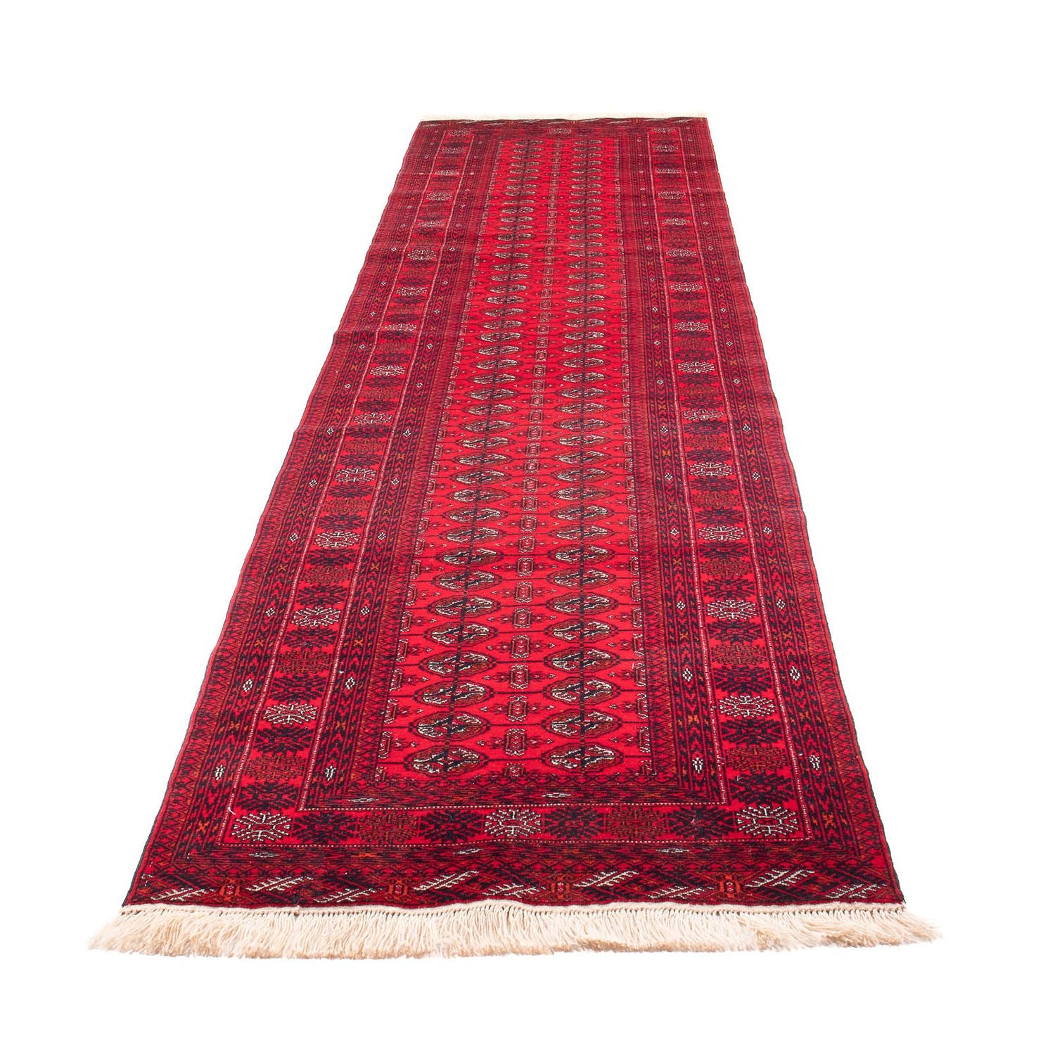 Alfombra de pasillo Alfombra afgana - Bukhara - 380 x 90 cm - rojo