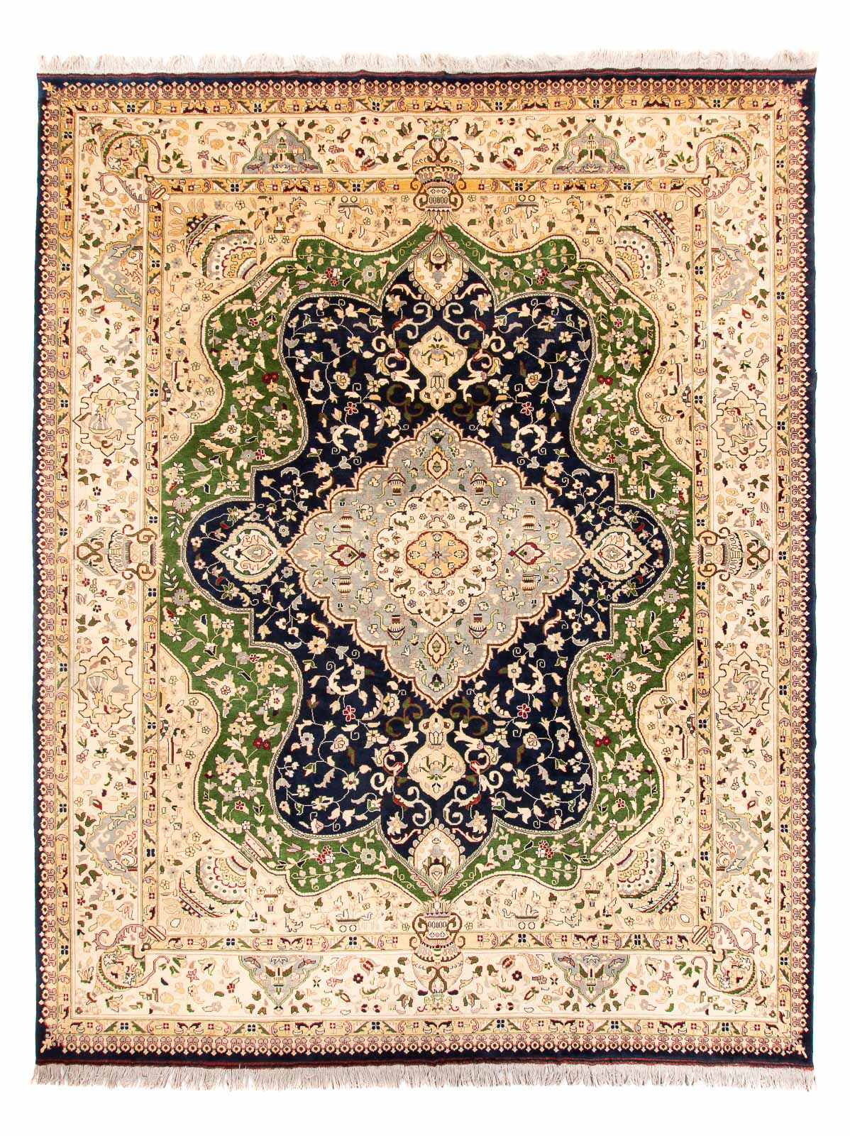 Alfombra afgana - 389 x 296 cm - azul oscuro
