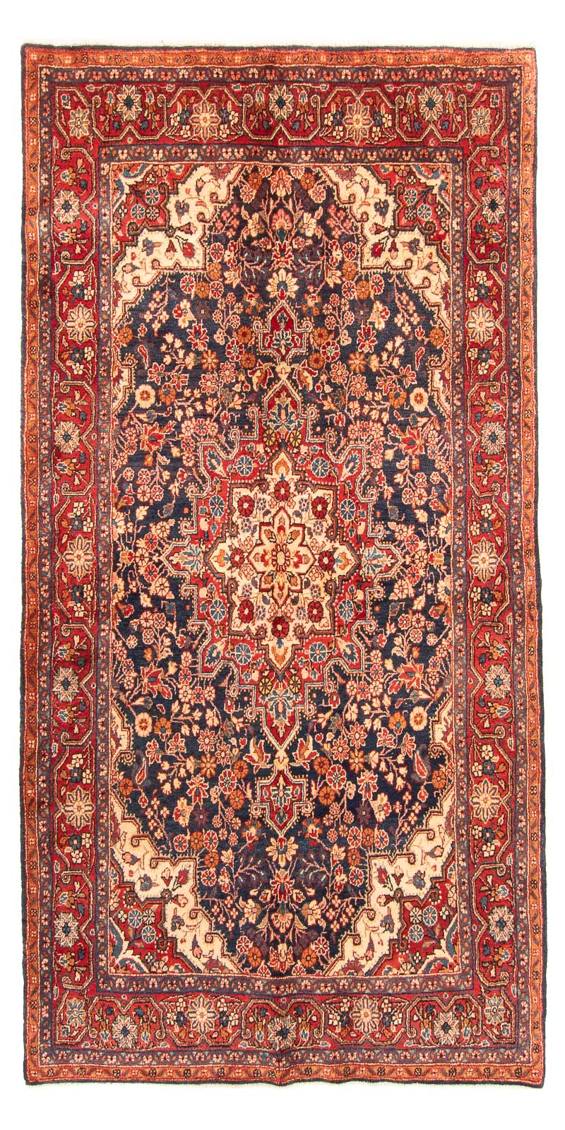 Alfombra persa - Nómada - 264 x 134 cm - azul oscuro