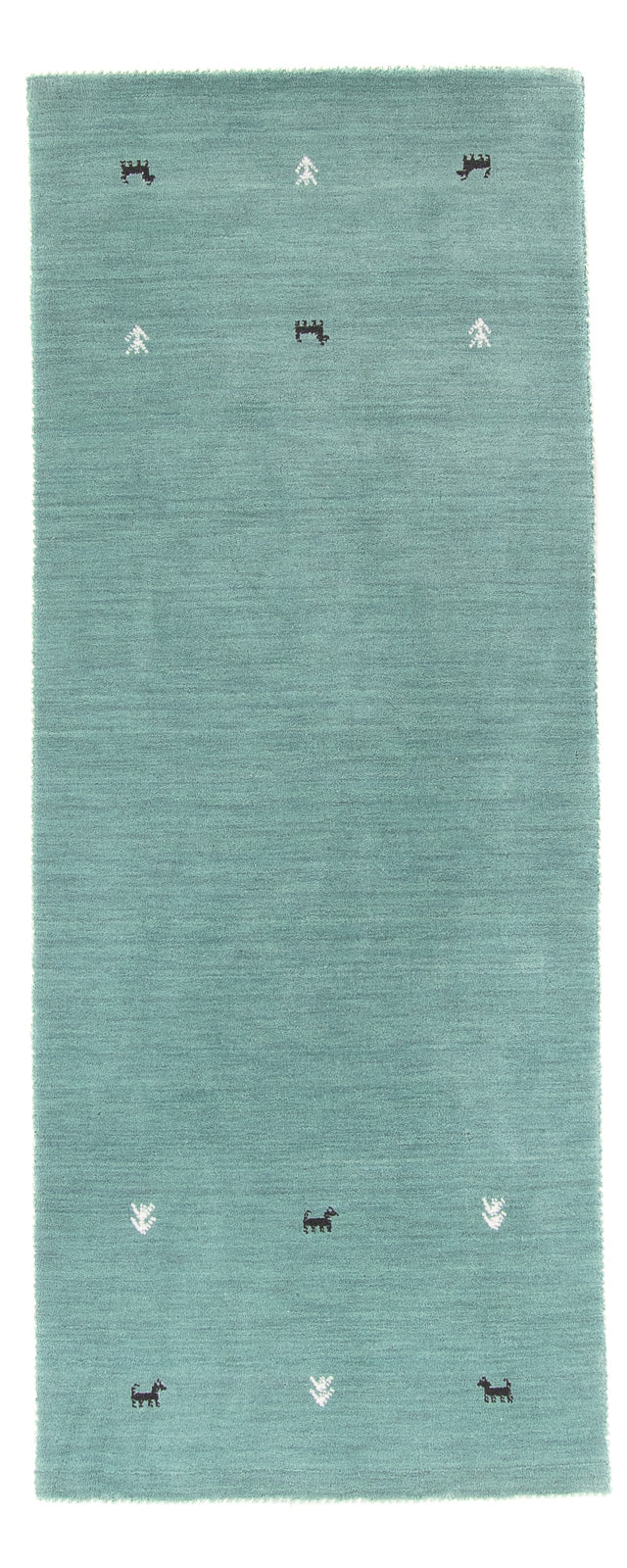 Alfombra de pasillo Alfombra Gabbeh - Softy - 200 x 75 cm - azul claro