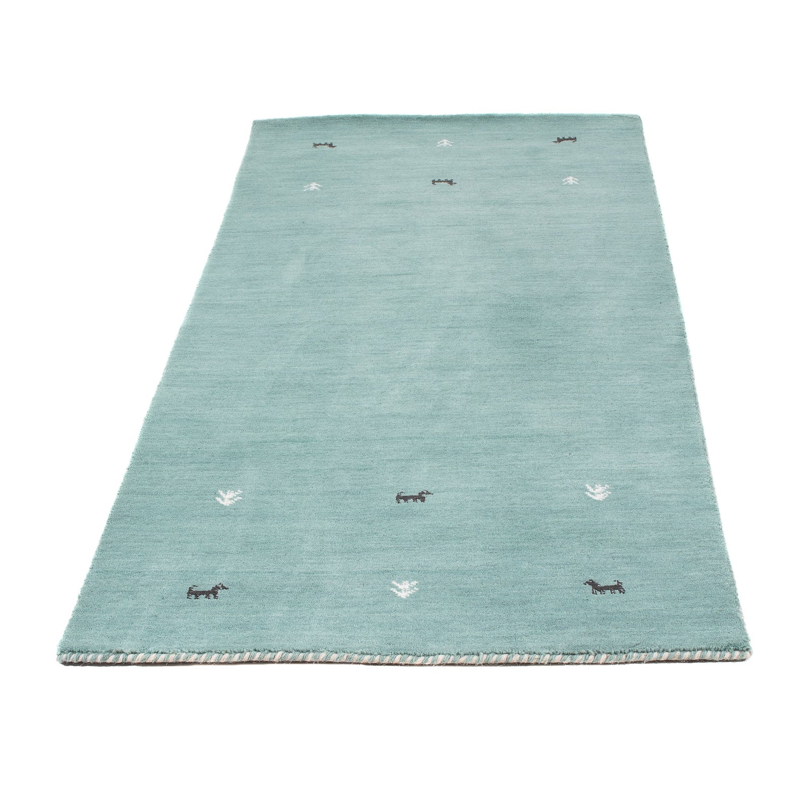 Alfombra de pasillo Alfombra Gabbeh - Softy - 200 x 75 cm - azul claro