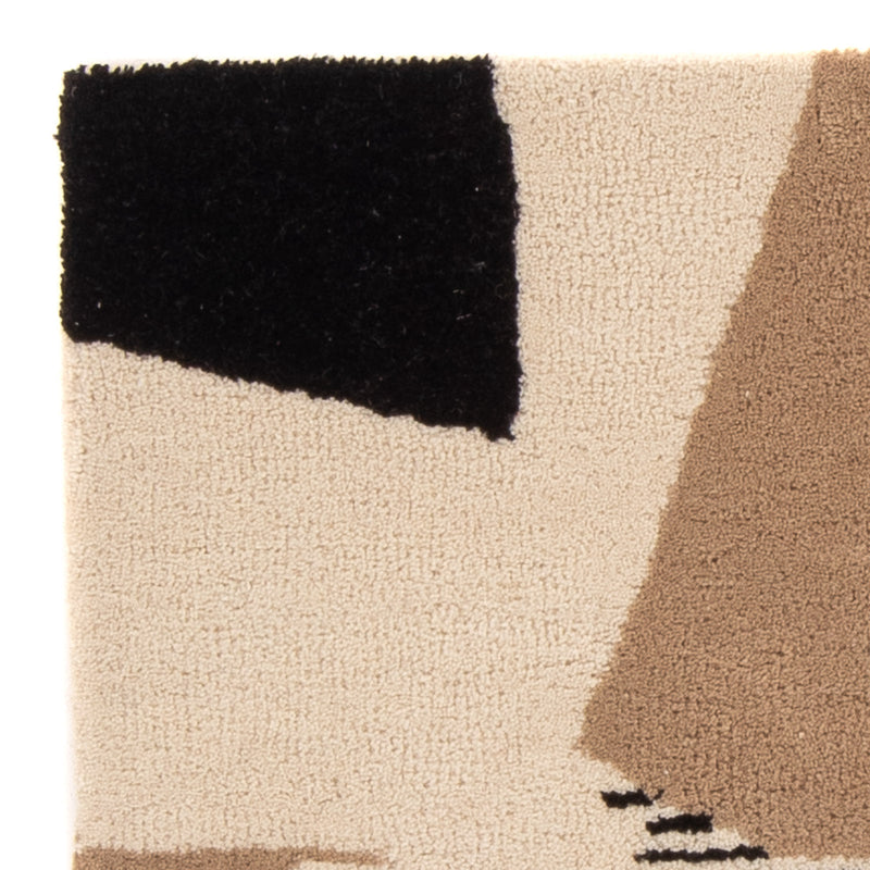 Alfombra de lana - 90 x 60 cm - beige