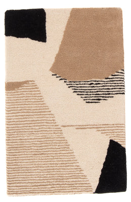 Alfombra de lana - 90 x 60 cm - beige