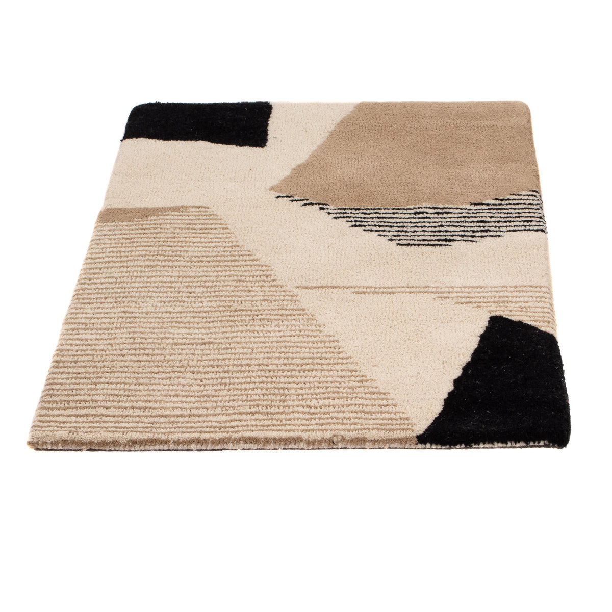 Alfombra de lana - 90 x 60 cm - beige