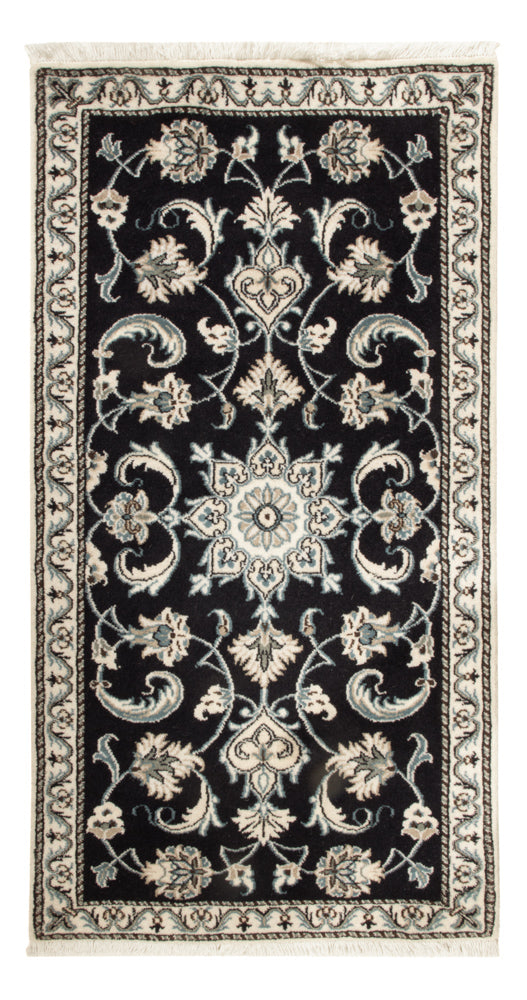 Alfombra persa - Nain - 130 x 70 cm - azul oscuro