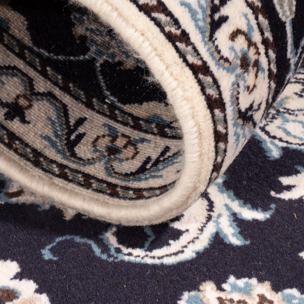 Alfombra persa - Nain - 130 x 70 cm - azul oscuro