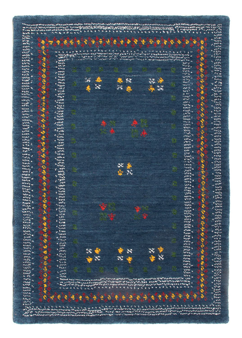 Alfombra Gabbeh - Loribaft Softy - 90 x 60 cm - azul