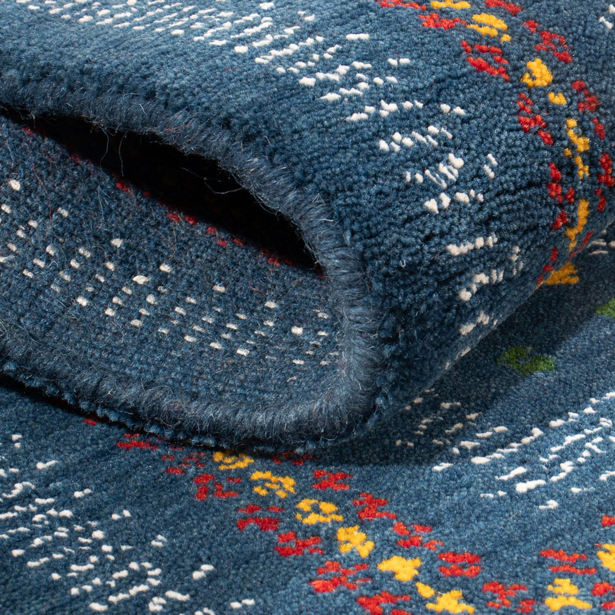 Alfombra Gabbeh - Loribaft Softy - 90 x 60 cm - azul