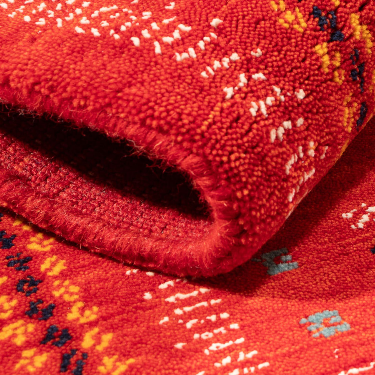 Alfombra Gabbeh - Loribaft Softy - 90 x 60 cm - rojo