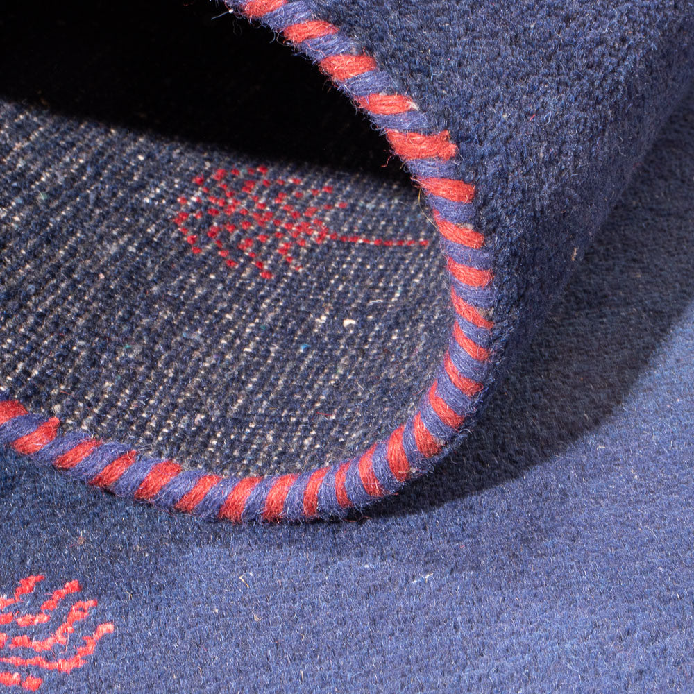 Alfombra Gabbeh - Indus - 180 x 120 cm - azul oscuro