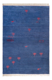 Alfombra Gabbeh - Indus - 180 x 120 cm - azul oscuro