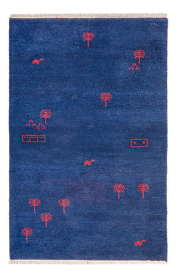 Alfombra Gabbeh - Indus - 180 x 120 cm - azul oscuro